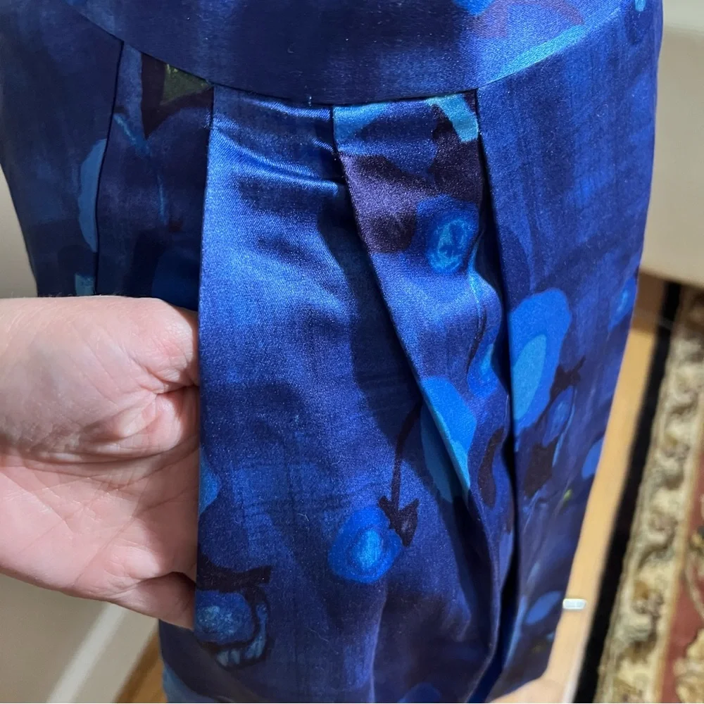 Kate Spade Blue Floral A Line Knee Length Skirt Size XS - Picture 5 of 9